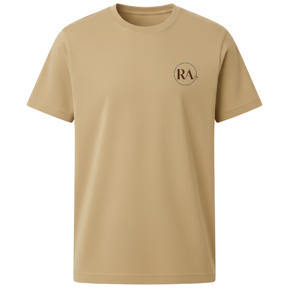 beige T-shirt med logo